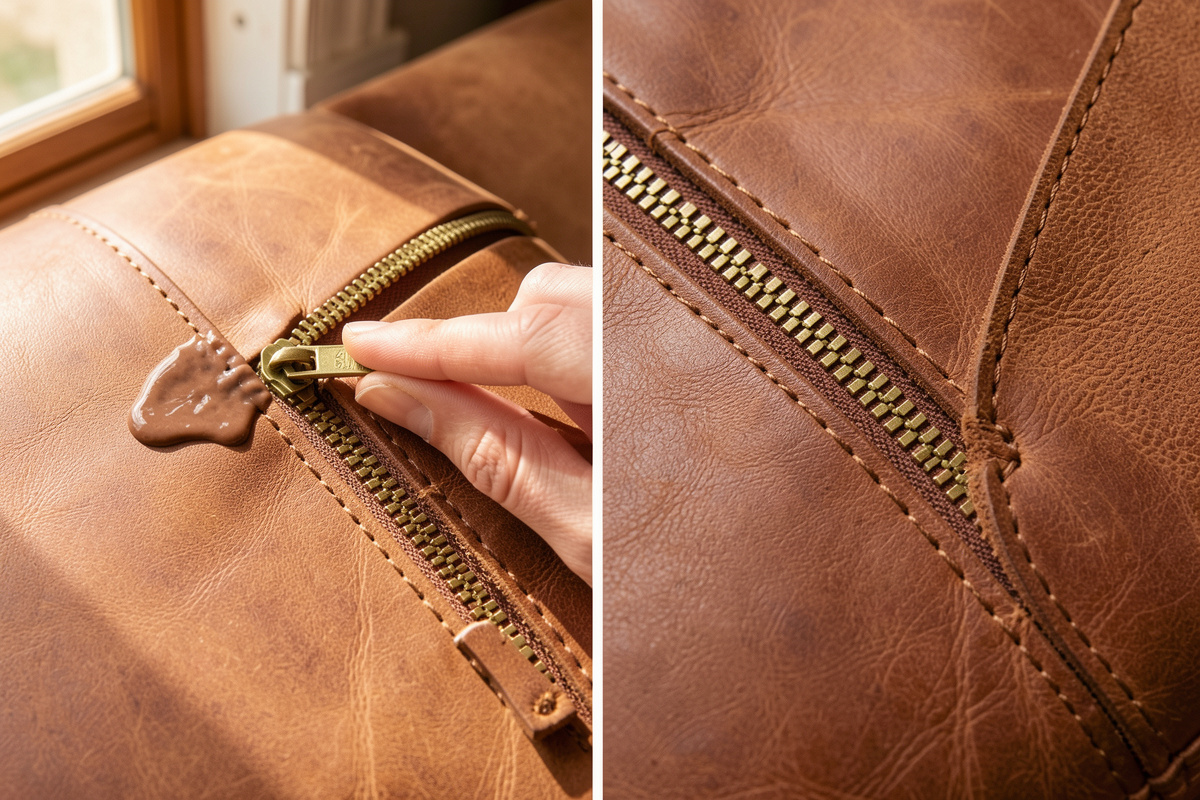 Hand-Stitching vs Gluing a Zipper Into Leather