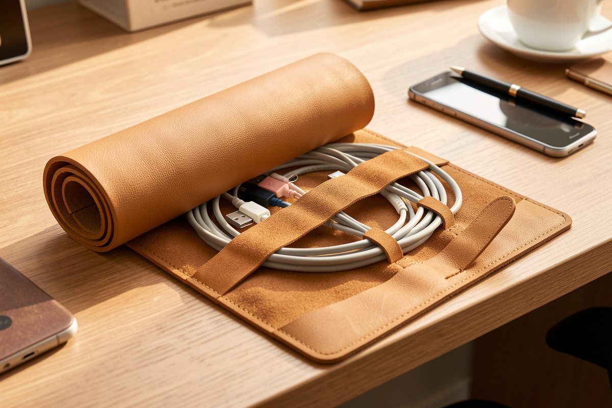 How to Make a Leather Cable Organizer and Cord Roll