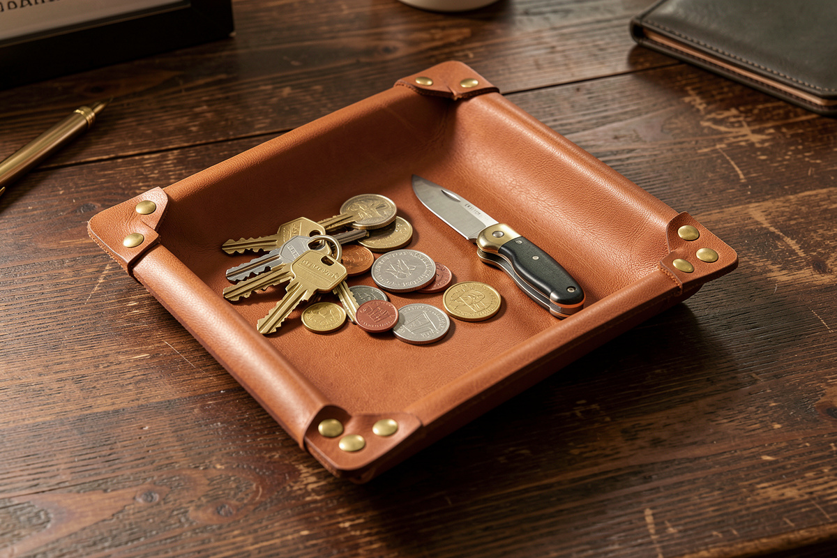 How to Make a Leather Catchall Tray: One Piece, Four Snaps