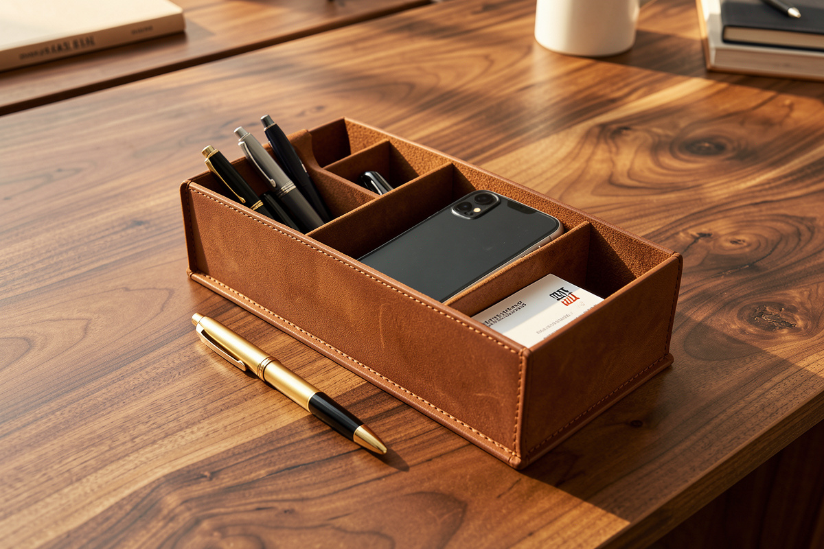How to Make a Leather Desk Organizer and Pen Tray