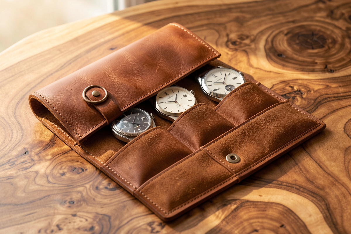 How to Make a Leather Watch Roll for Two or Three Watches