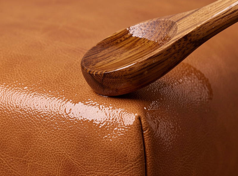 Hardwood modeling spoon pressing wet veg-tan leather into a sharp inside corner radius